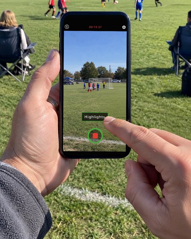 A finger taps Highlights on the phone